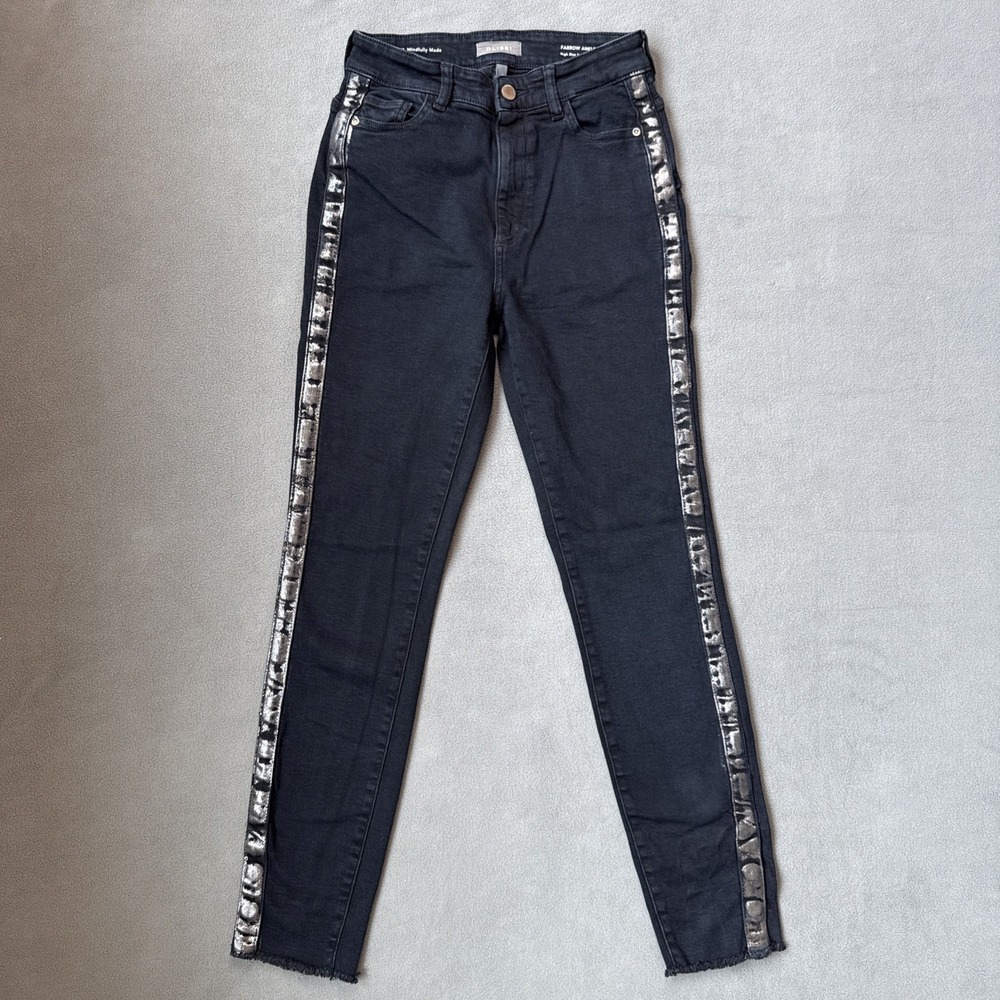 DL1961 Farrow Ankle‎ Jeans Skinny High Rise Instasculpt Roosevelt Black Sz 27